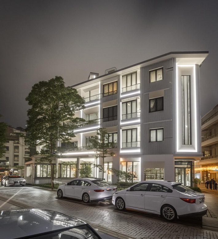 Firefly modern cephe tasarımı beyaz renk aydınlatmalı 14069